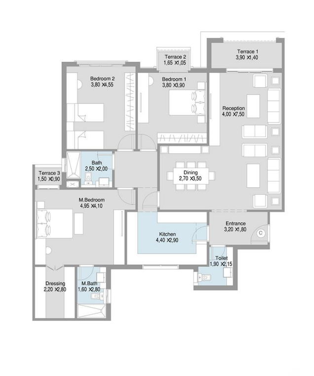 Floor plan for apartment at Regent's Square