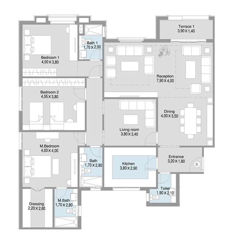 Floor plan for apartment at Regent's Square
