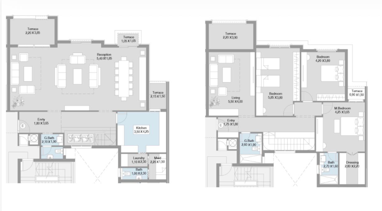 Floor plan for duplex at Regent's Square