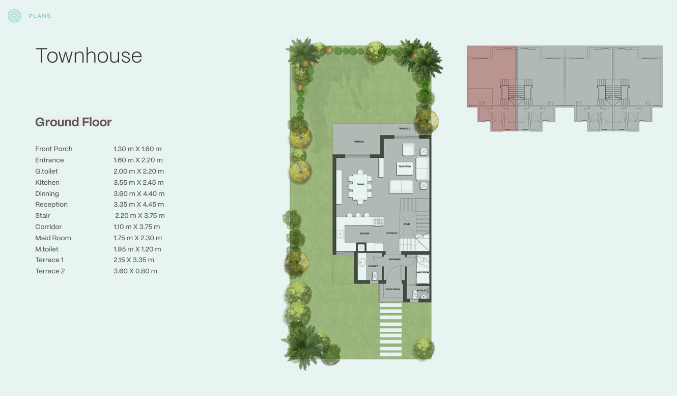 Floor plan for townhouse at Seazen-Phase 2