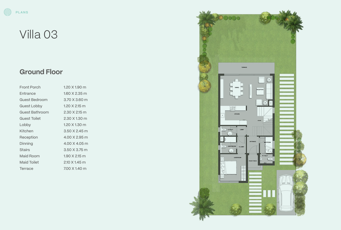 Floor plan for villa at Seazen-Phase 2