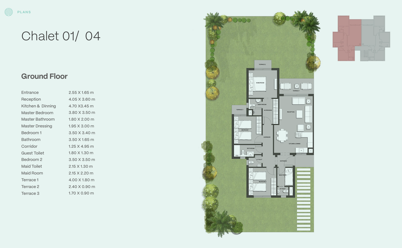 Floor plan for chalet at Seazen-Phase 1