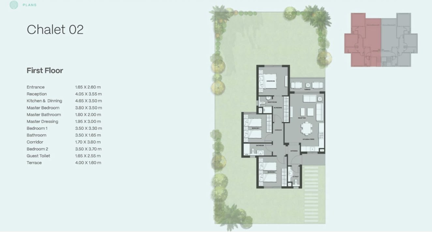 Floor plan for chalet at Seazen-Phase 2