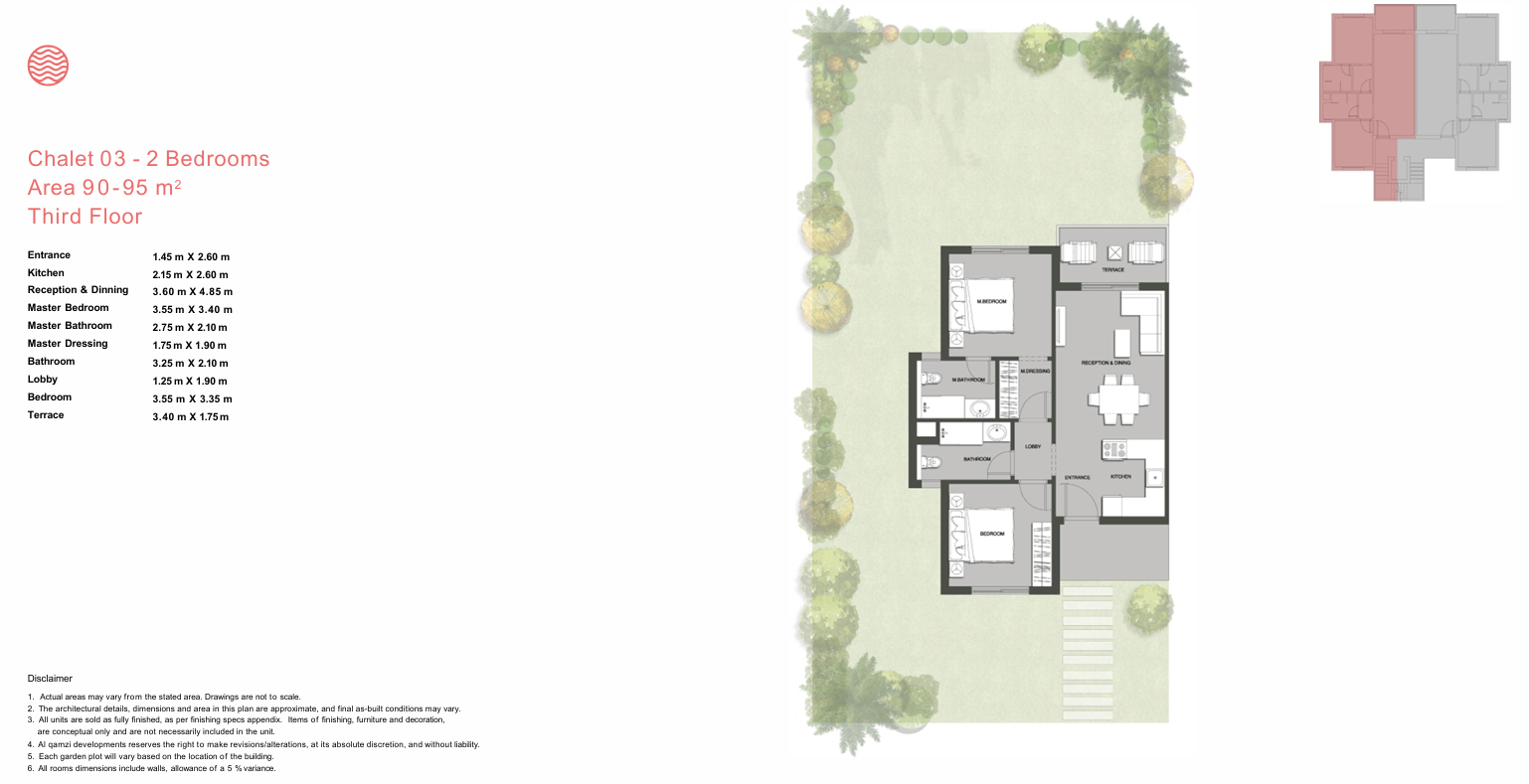 Floor plan for chalet at Seazen-Phase 1