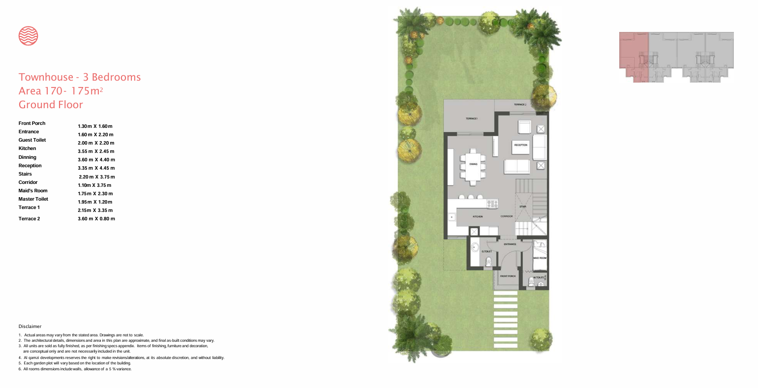 Floor plan for townhouse at Seazen-Phase 1
