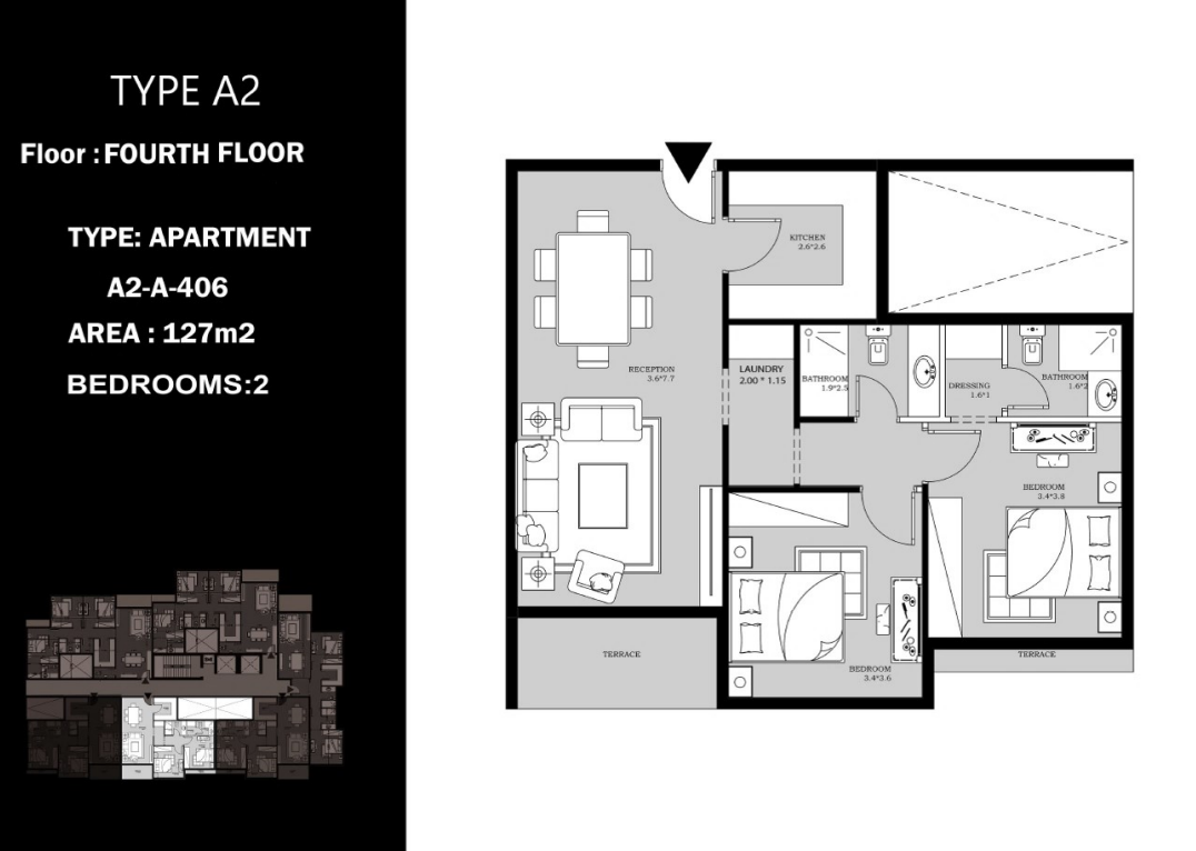 Floor plan for apartment at Peerage Residence
