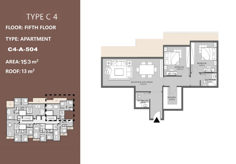 Floor plan for apartment at Peerage Residence