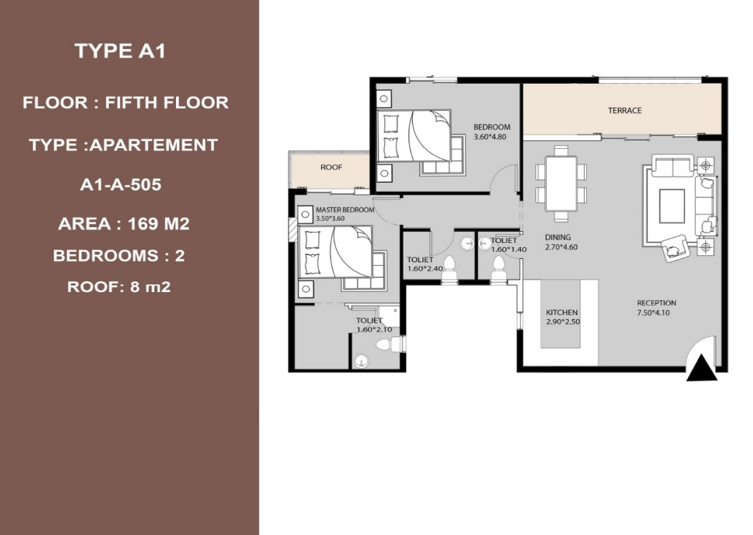 Floor plan for apartment at Peerage Residence
