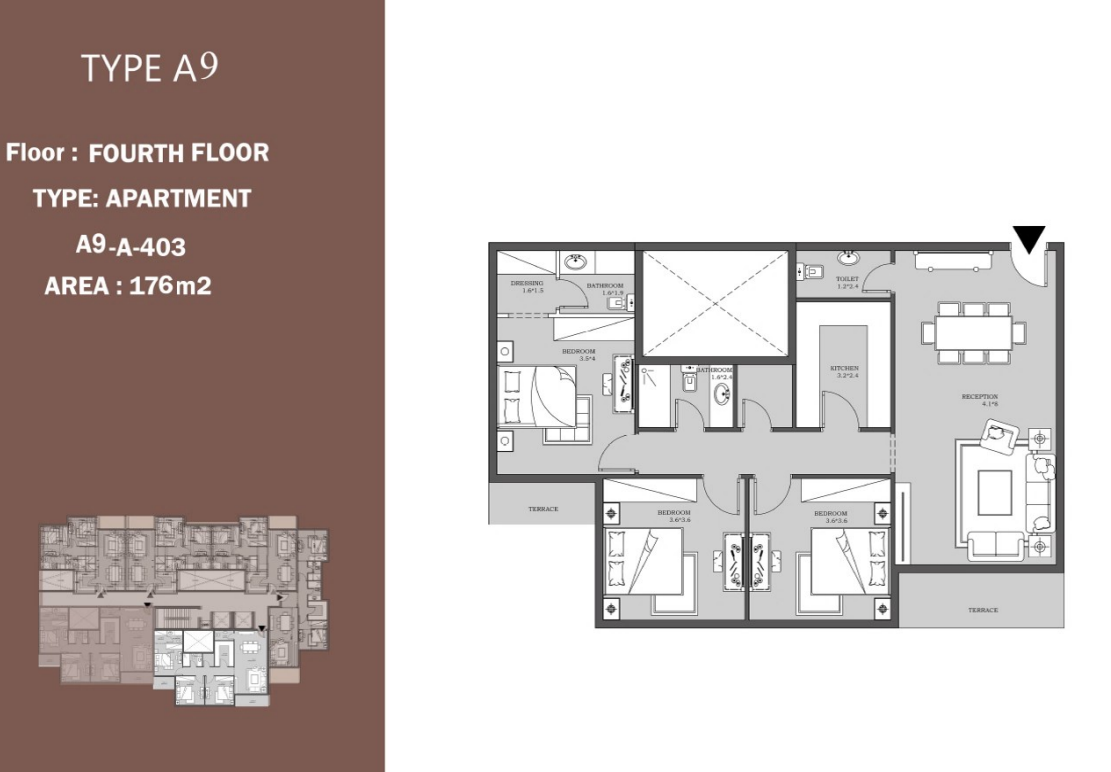 Floor plan for apartment at Peerage Residence