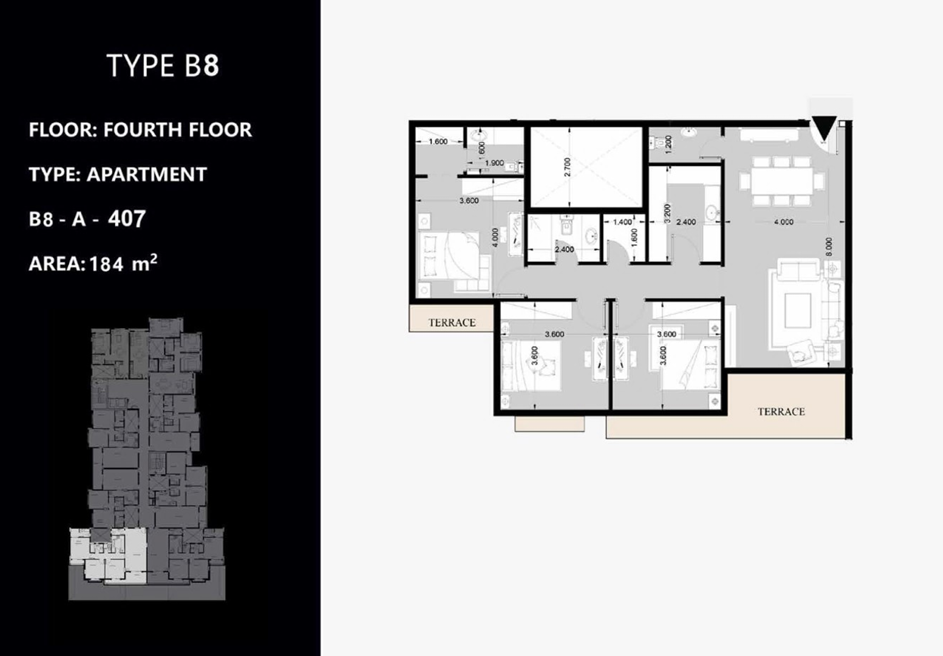 Floor plan for apartment at Peerage Residence