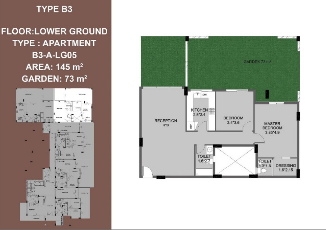 Floor plan for apartment at Peerage Residence