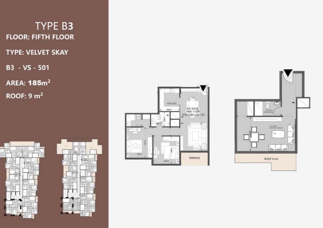 Floor plan for penthouse at Peerage Residence