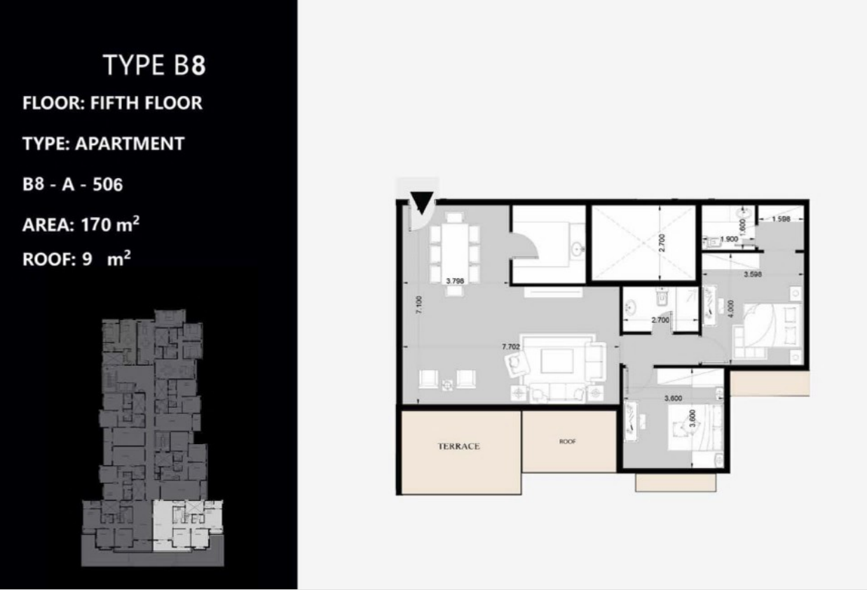 Floor plan for apartment at Peerage Residence