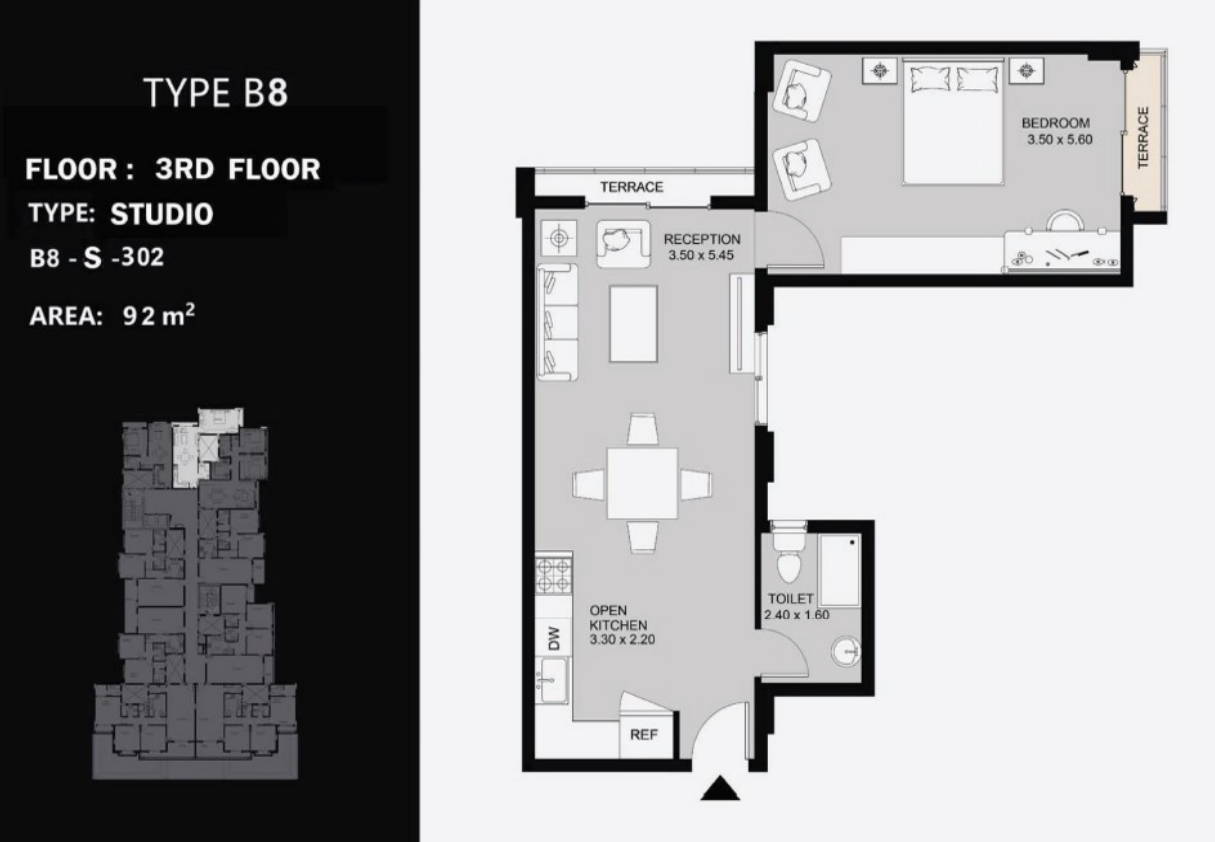 Floor plan for apartment at Peerage Residence