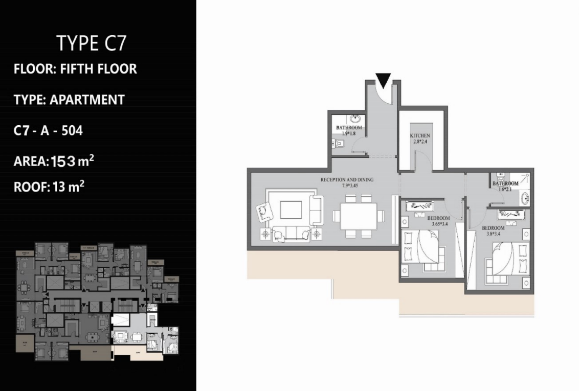 Floor plan for apartment at Peerage Residence
