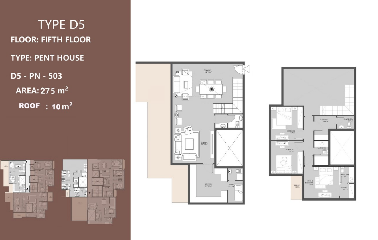 Floor plan for penthouse at Peerage Residence