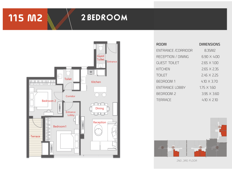 Floor plan for apartment at Al Karma Kay