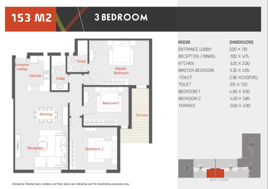 Floor plan for apartment at Al Karma Kay