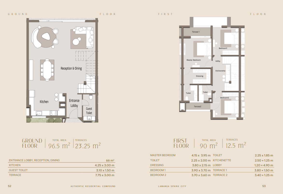 Floor plan for townhouse at LaManga