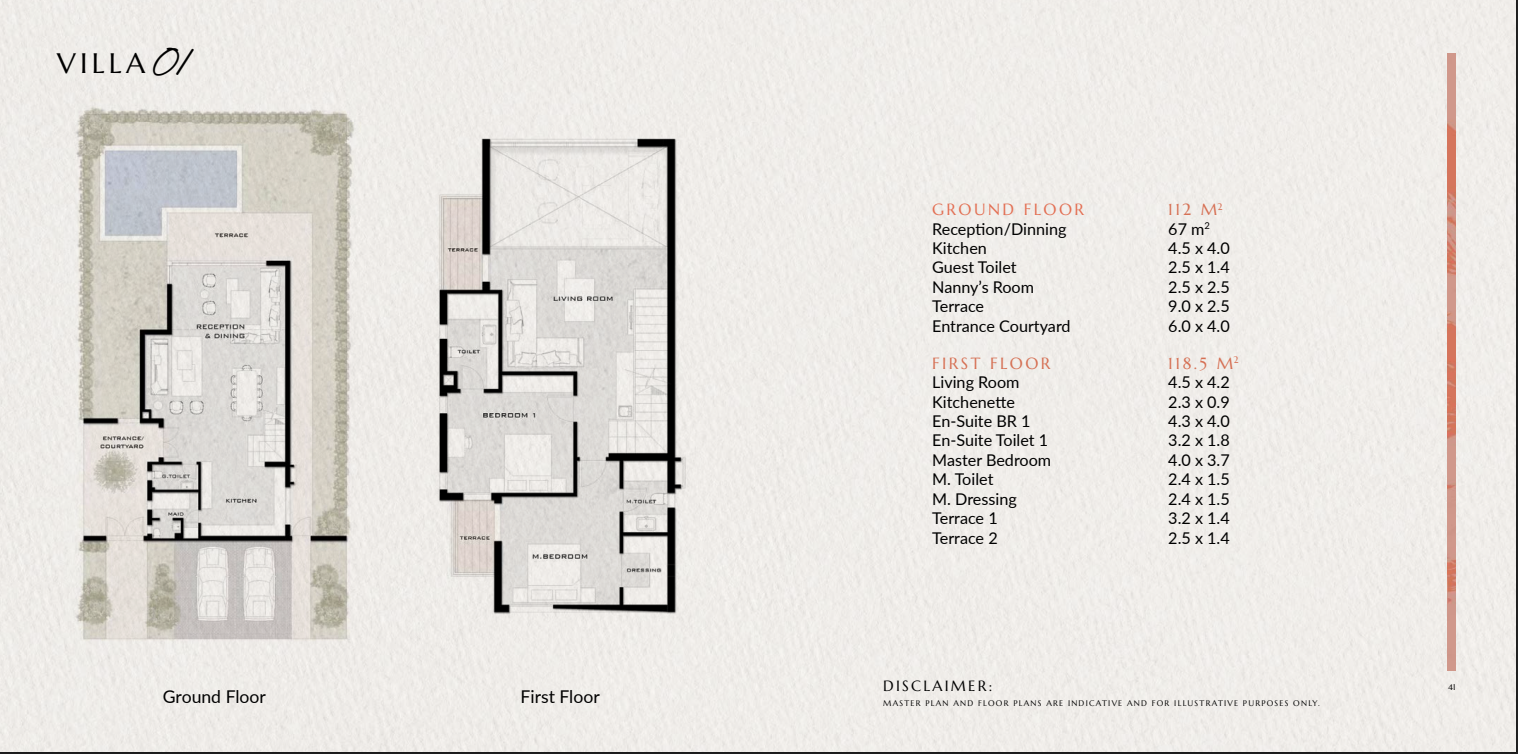 Floor plan for villa at Vaha