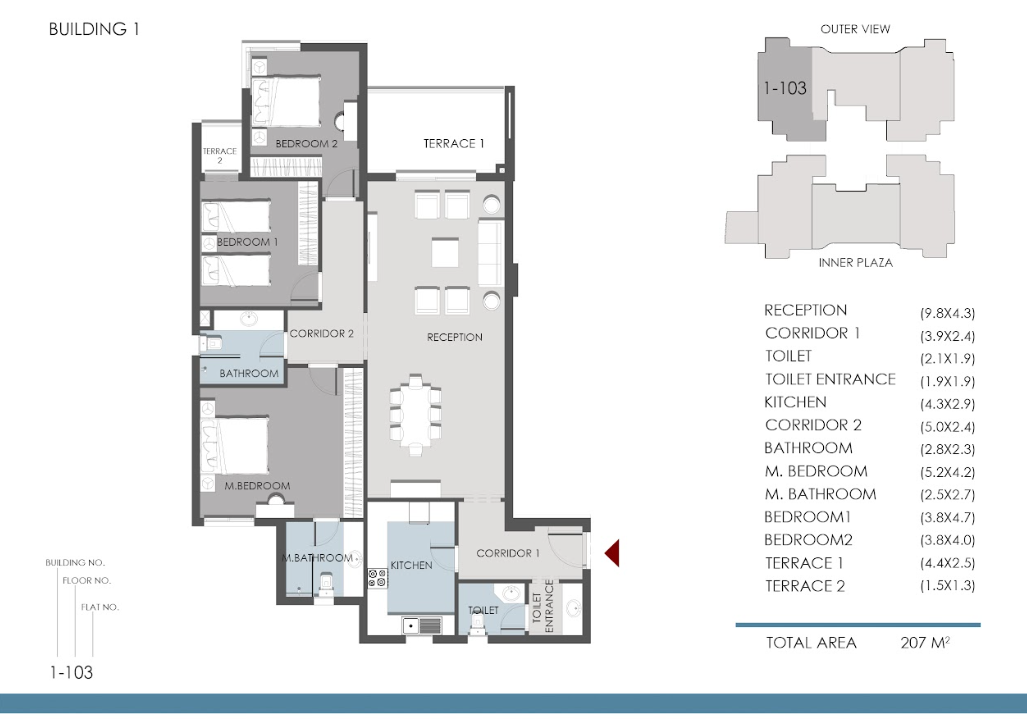 Floor plan for apartment at RIVAN