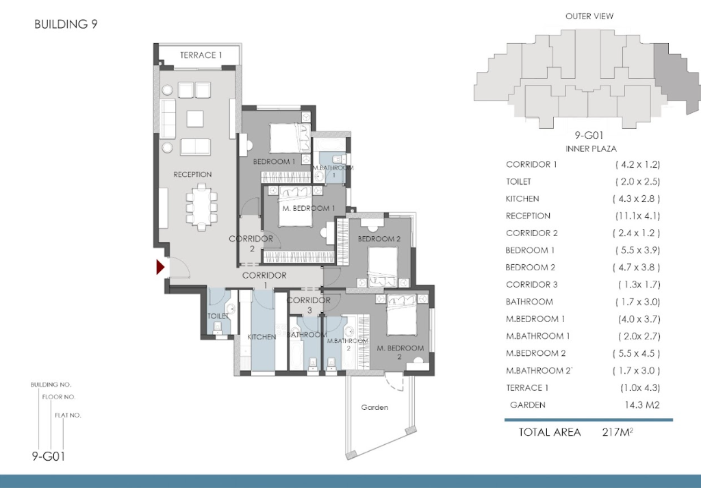Floor plan for apartment at RIVAN
