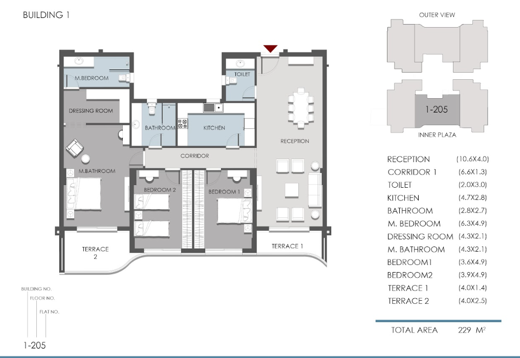 Floor plan for apartment at RIVAN