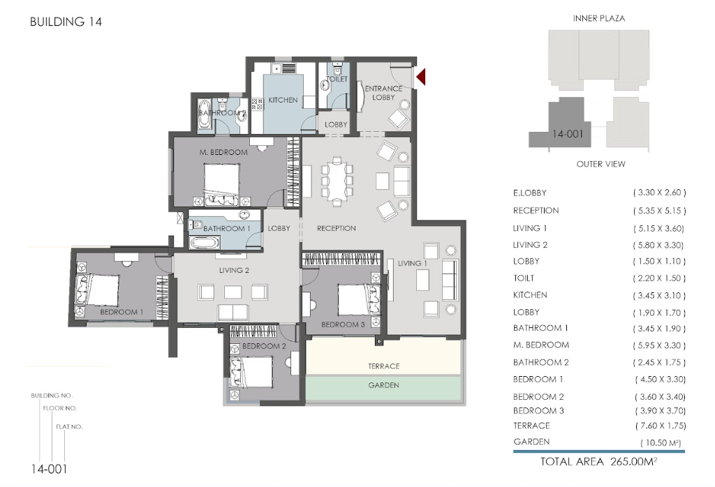 Floor plan for apartment at RIVAN