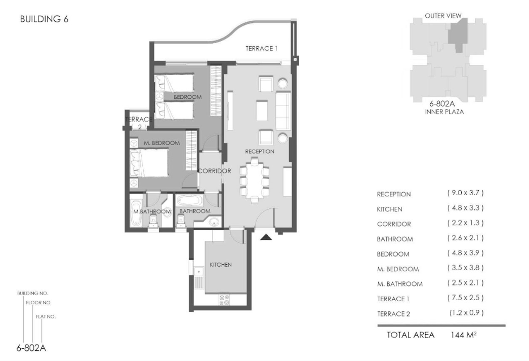 Floor plan for apartment at RIVAN