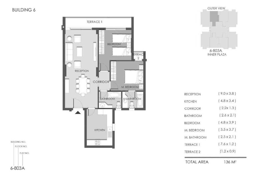 Floor plan for apartment at RIVAN