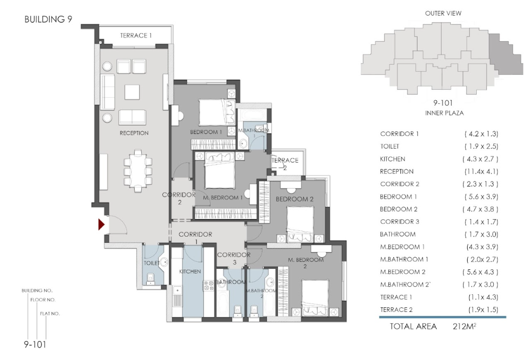 Floor plan for apartment at RIVAN