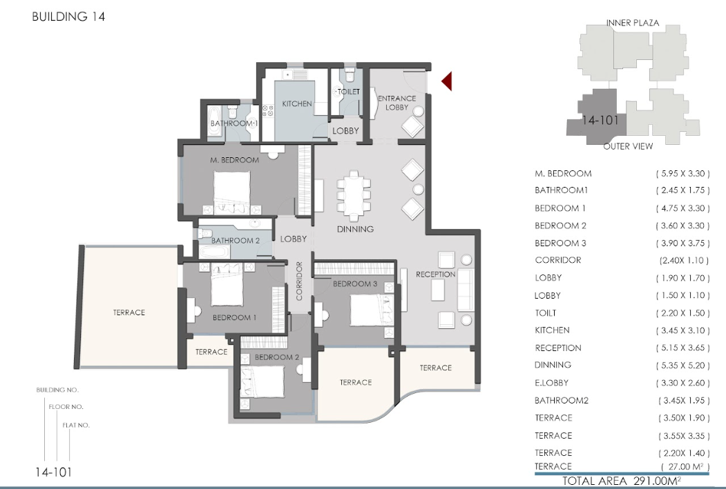 Floor plan for apartment at RIVAN