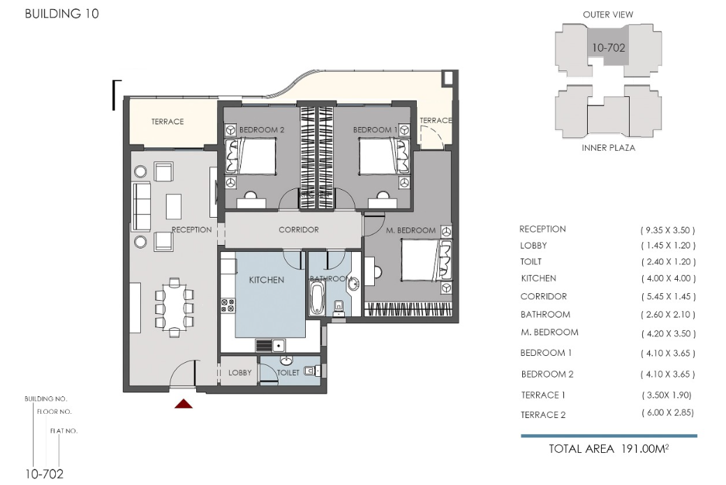 Floor plan for apartment at RIVAN