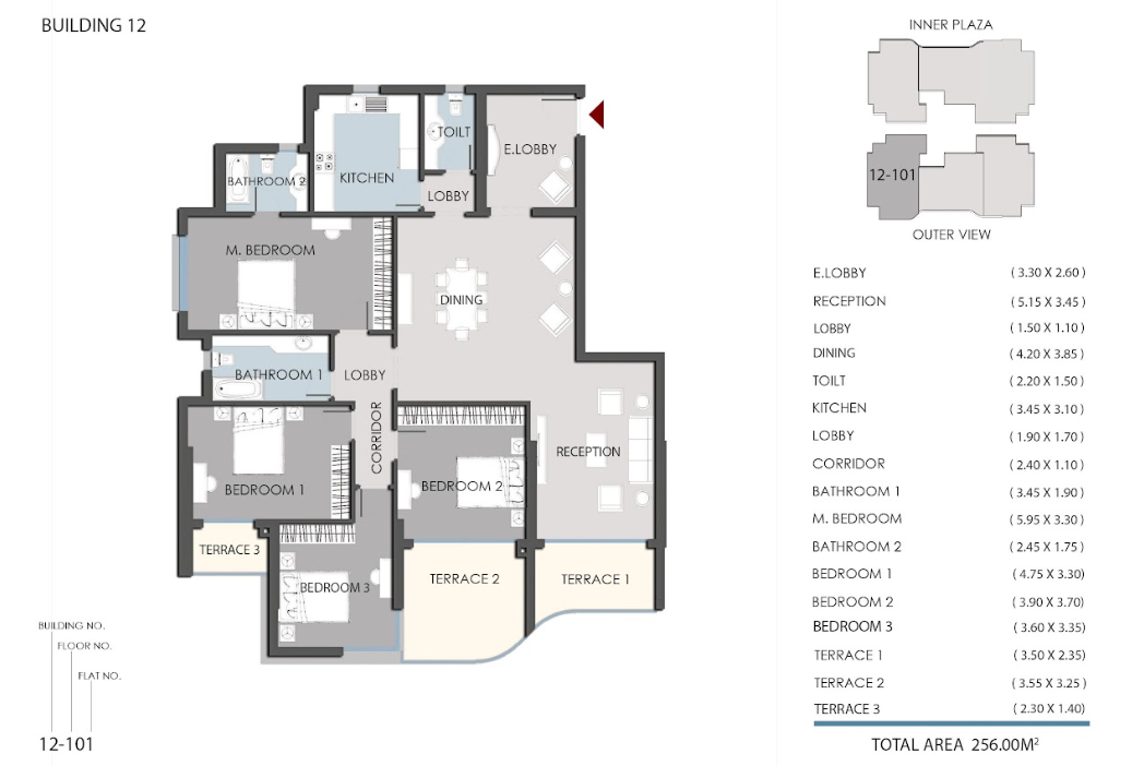 Floor plan for apartment at RIVAN