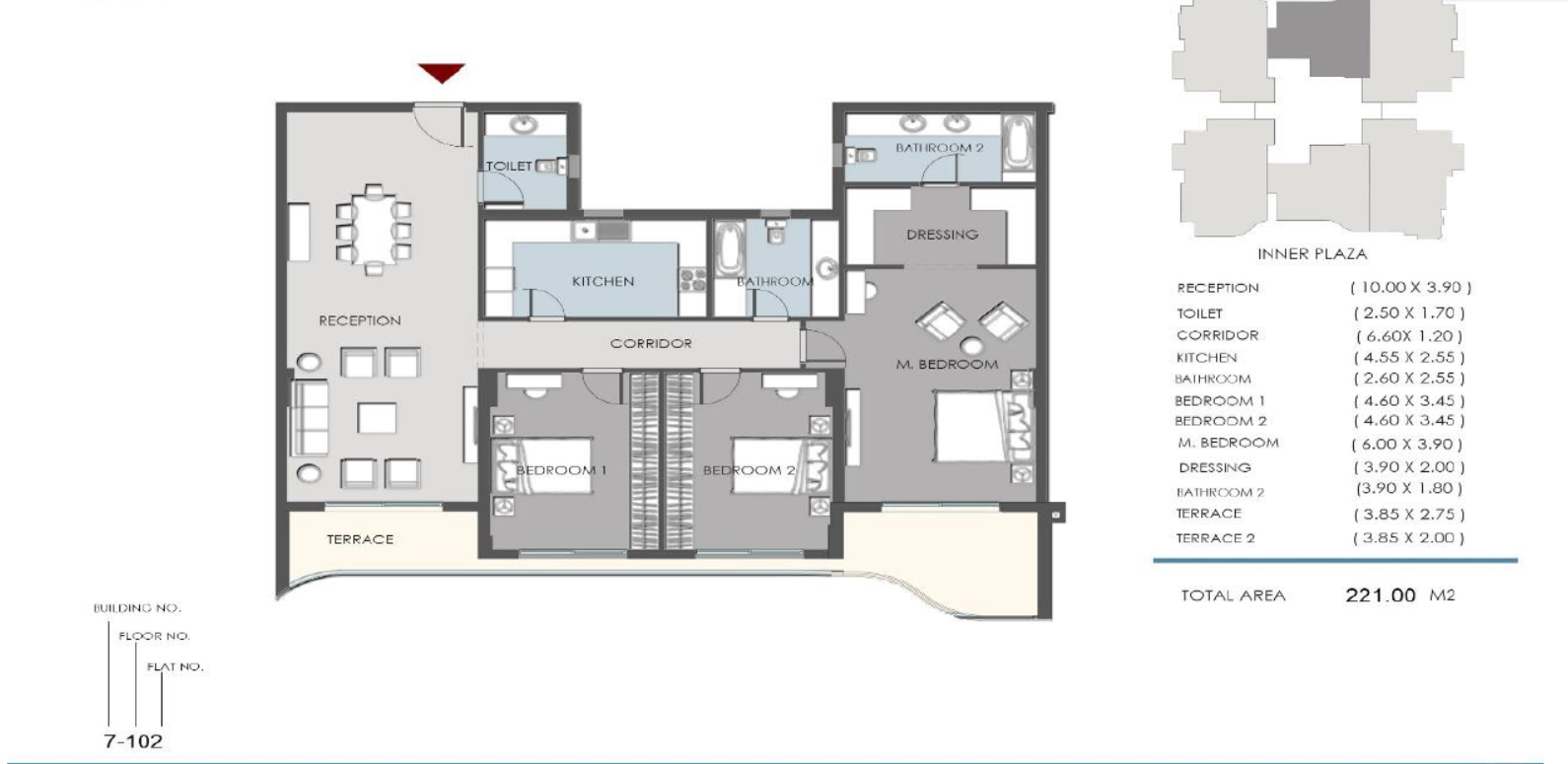Floor plan for apartment at RIVAN