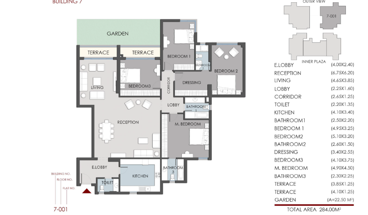 Floor plan for apartment at RIVAN
