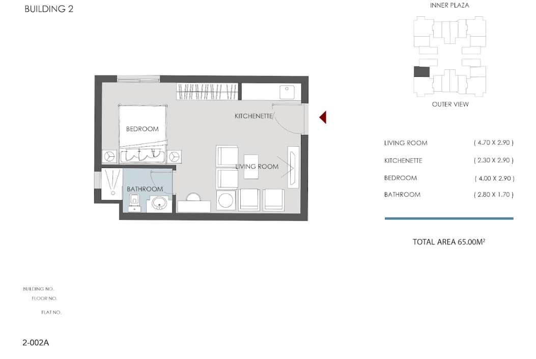 Floor plan for studio at RIVAN