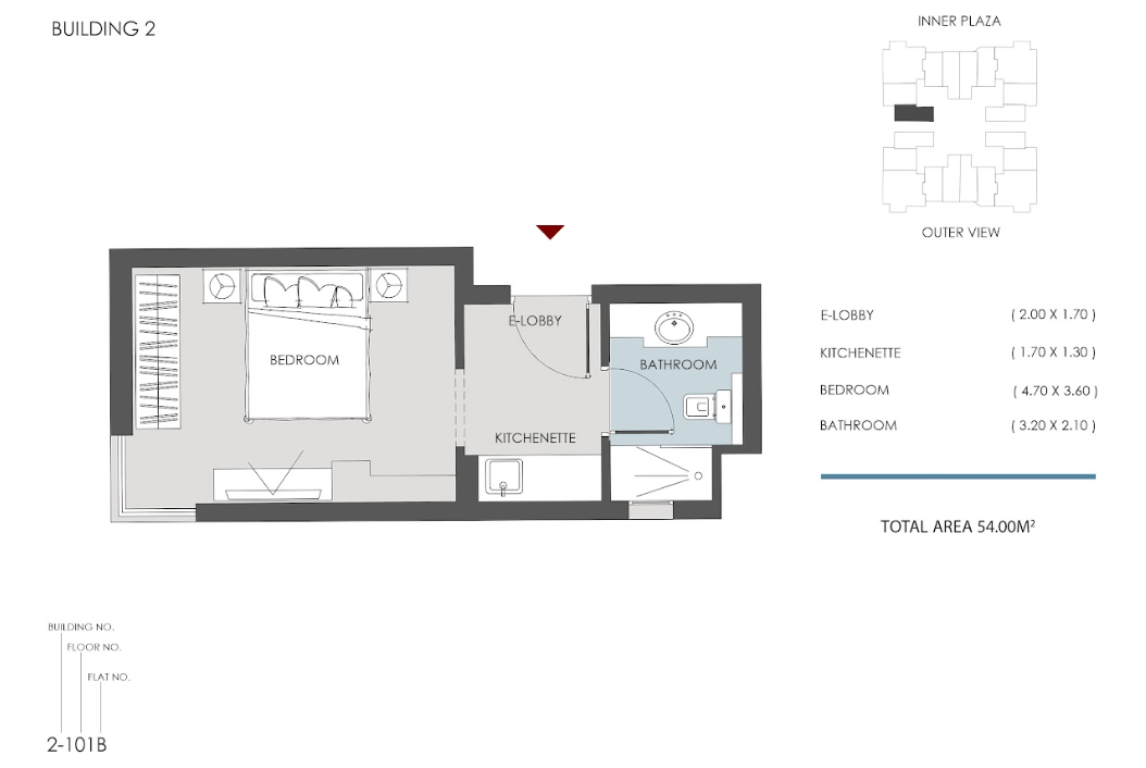 Floor plan for studio at RIVAN