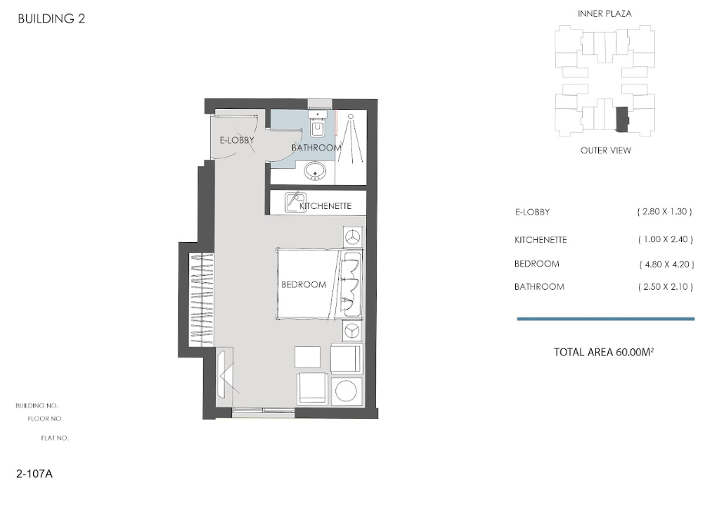 Floor plan for studio at RIVAN