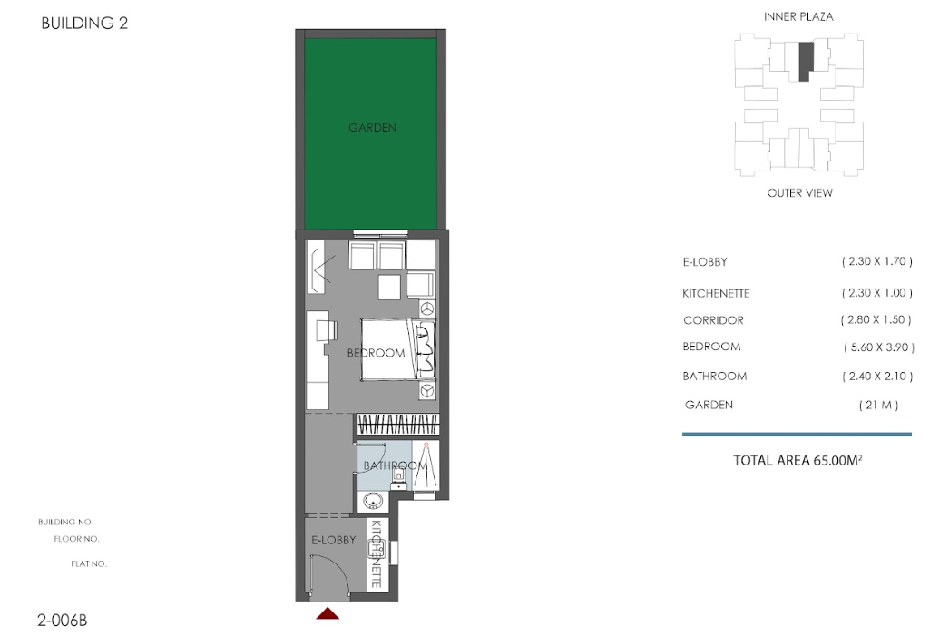 Floor plan for studio at RIVAN