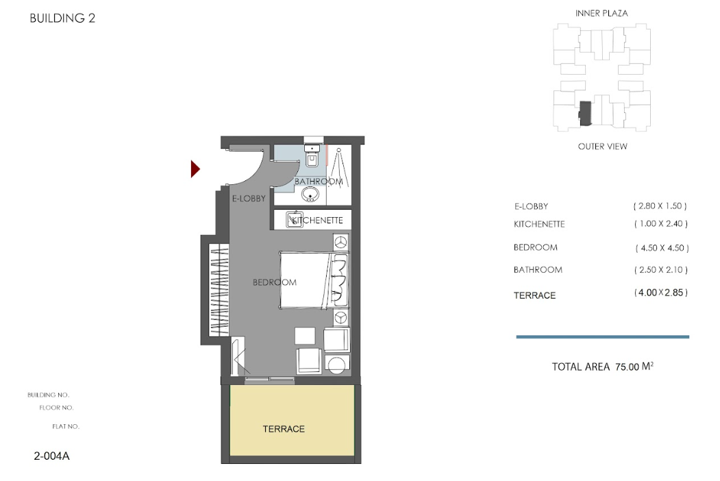 Floor plan for studio at RIVAN
