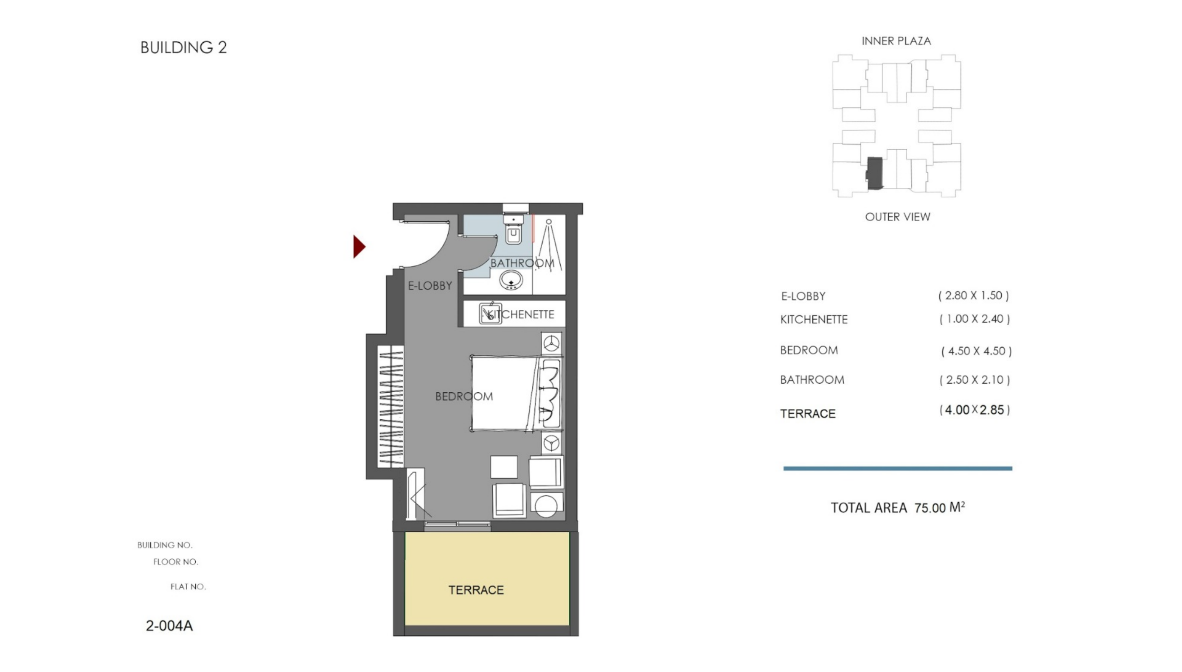 Floor plan for studio at RIVAN