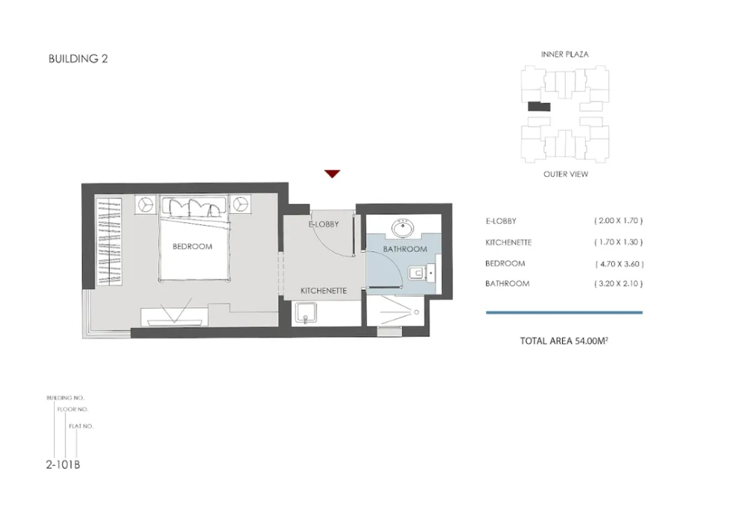 Floor plan for studio at RIVAN