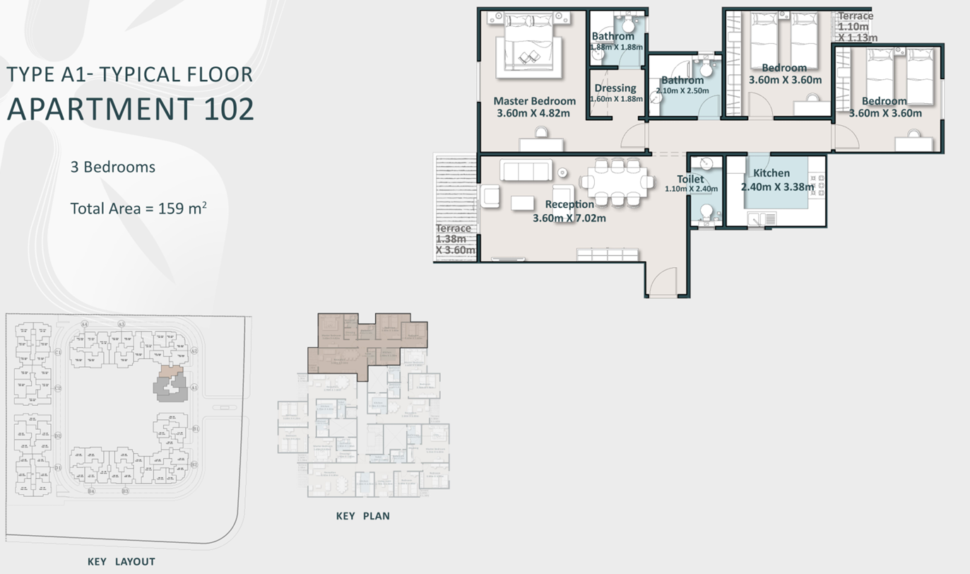 Floor plan for apartment at Cattleya