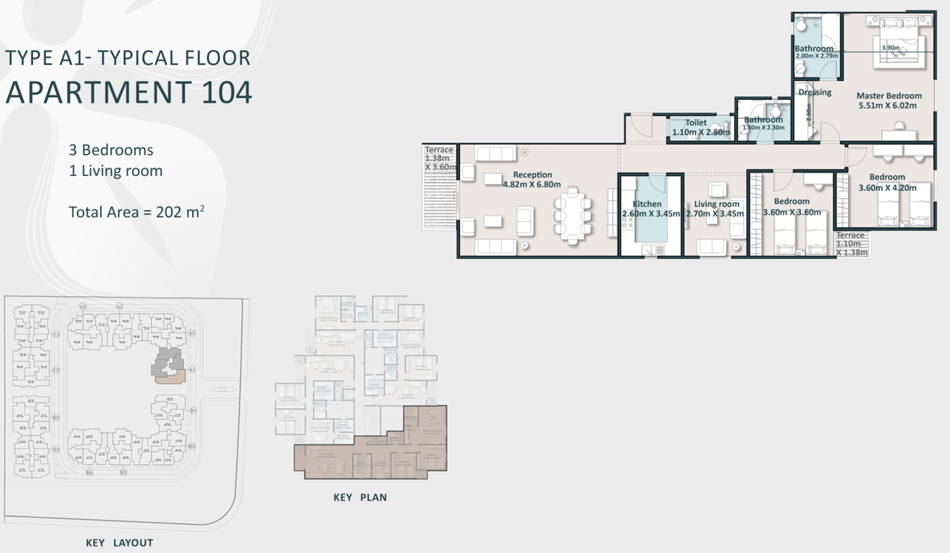 Floor plan for apartment at Cattleya