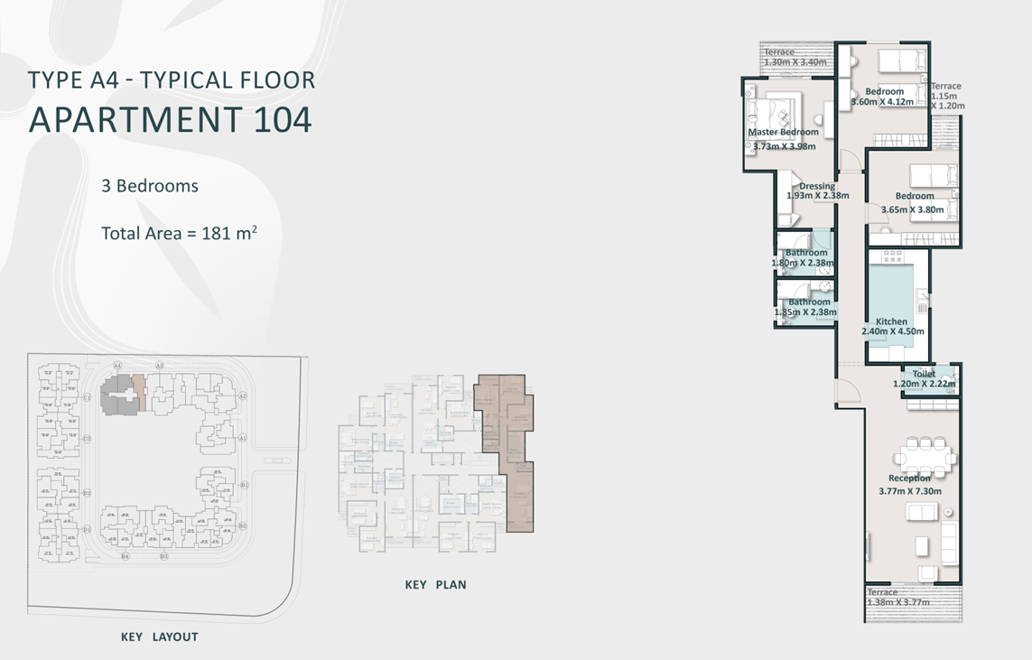 Floor plan for apartment at Cattleya