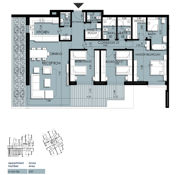 Floor plan for duplex at 205 Arkan Palm