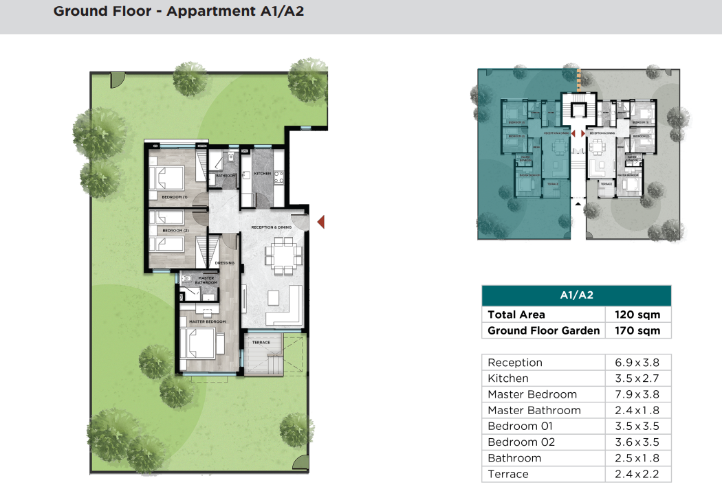 Floor plan for apartment at Kayan-Phase 1