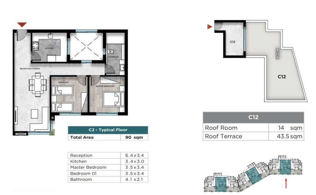 Floor plan for apartment at Kayan-Phase 1