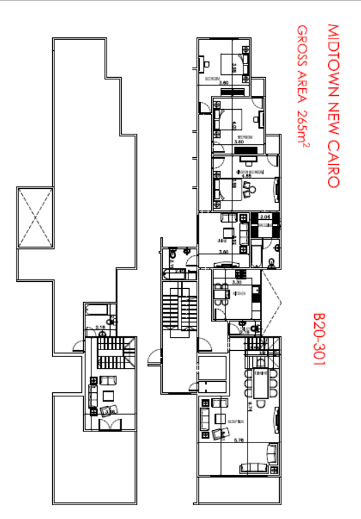Floor plan for penthouse at Midtown New Cairo